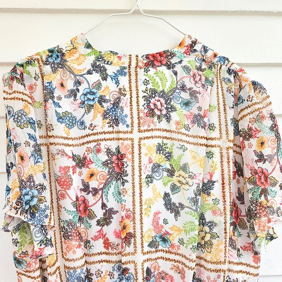 Elie Tahari Aimee Summer Palace Tiered Floral-Print Midi/Maxi Dress SIZE 14 - Picture 3 of 16